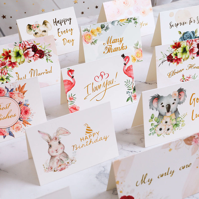 Cartoline di auguri in stile moderno e multicolore 15 per pacchetto