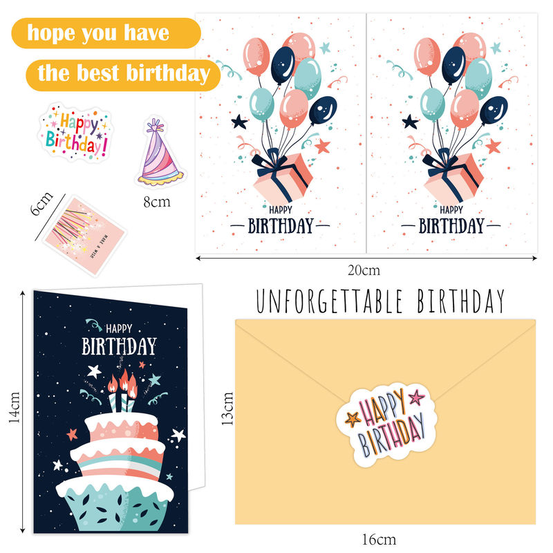 Cartolina di auguri creativa colorata 5x7 con busta 15
